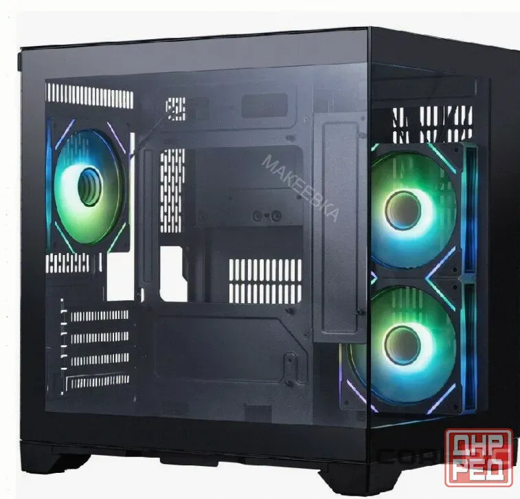 Корпус 1stplayer Megaview mv5-tp Argb Black (mv5-tp-bk-2fc7r-1fc7) / Matx / 3x120mm Argb - арт:5421 Макеевка - изображение 2