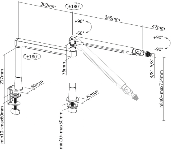 Пантограф Ridberg Twist Boom Arm MDS13-2, стойка микрофона, штатив-кронштейн Донецк