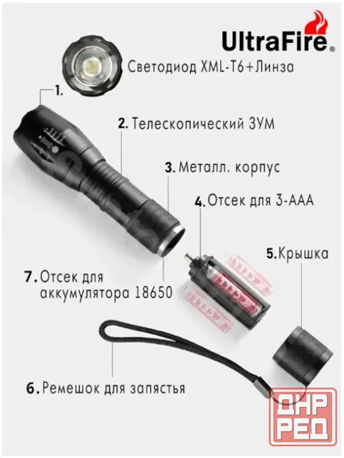 Фонарь тактический Ultra Fire Донецк - изображение 3