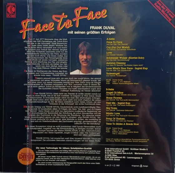 Виниловая пластинка LP Frank Duval - Face To Face - Донецк