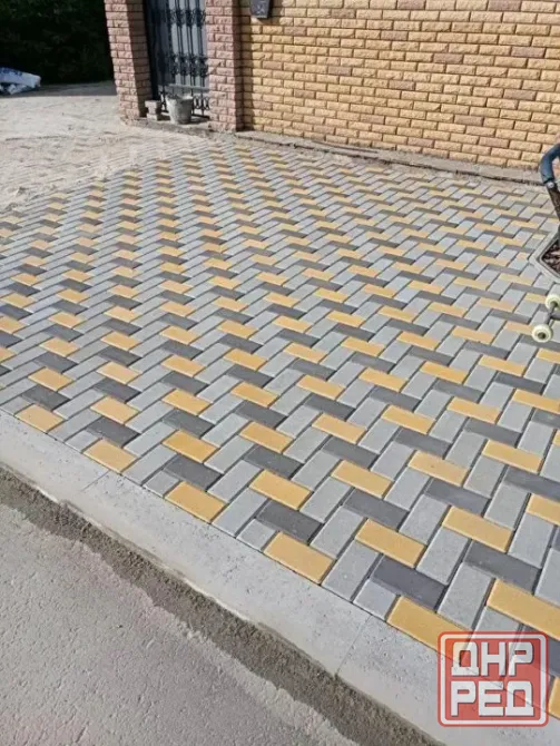 Брусчатка кирпич 213×105×50 серая цветная, бордюры, поребрики, шлакоблок. Донецк - изображение 3