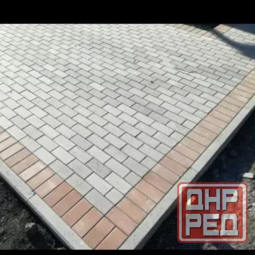 Брусчатка кирпич 213×105×50 серая цветная, бордюры, поребрики, шлакоблок. Донецк - изображение 2