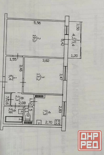 Продам 2-х комнатную квартиру 55.1 м2. Луганск, Артёмовский район. кв Ленинского Комсомола. Луганск - изображение 1