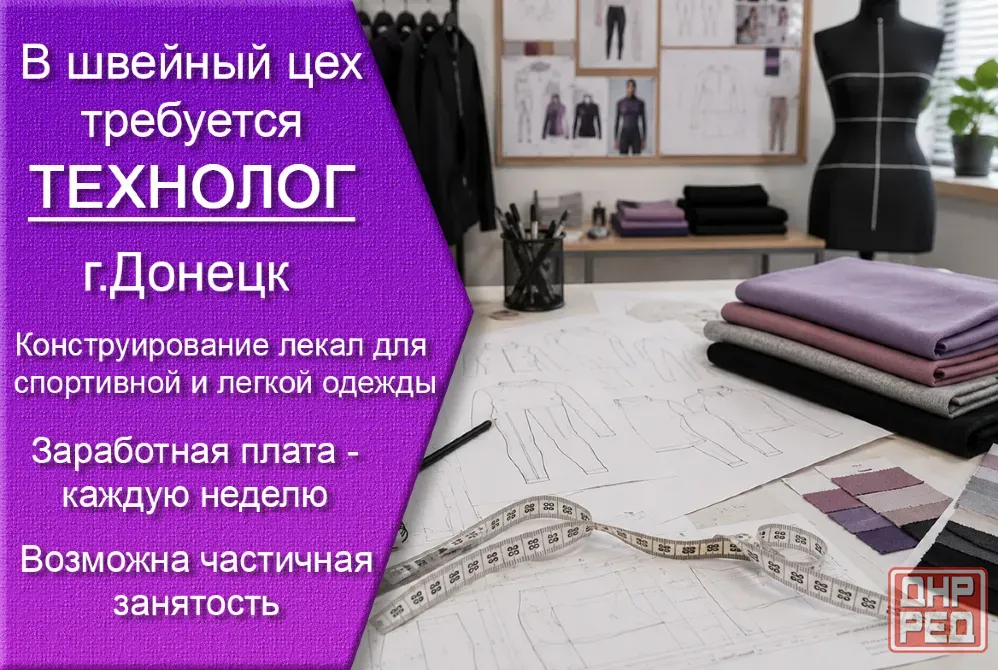 Технолог на швейное производство Донецк - изображение 1