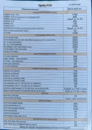 Прием и скупка черного и цветного металла Донецк