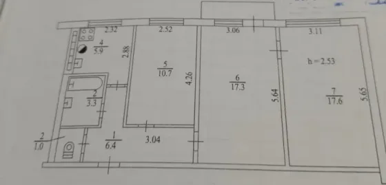 3х ком. квартира, Семашко Донецк