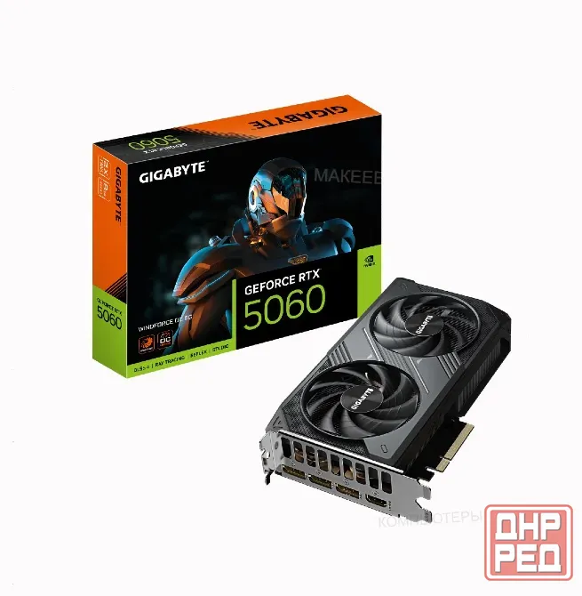 Видеокарта Gigabyte Geforce Rtx 5060 Windforce oc 8g (gv-n5060wf2oc-8gd) - арт:2519 Макеевка - изображение 1