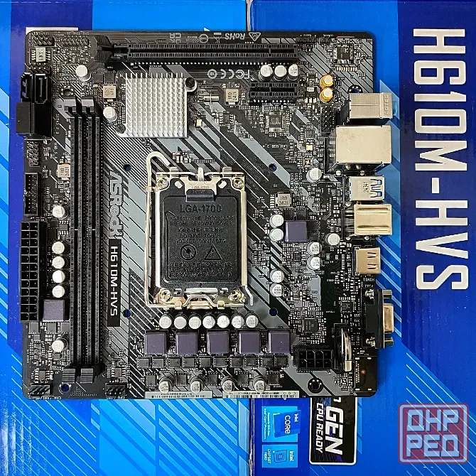 H610M-HVS ASRock 2DDR4 Socket LGA1700 материнская плата Донецк - изображение 1