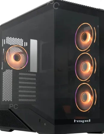 Корпус Hspd f711-tgbk-argb Black - арт:3559 Макеевка