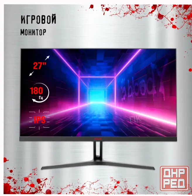 Монитор Игровой Bloody mn270f, 1920x1080, Ips, 180гц, 2хhdmi, 1хdp, Черный - арт:7020 Макеевка - изображение 1