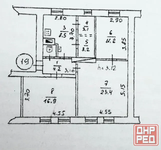 Трех комнатная квартира,71м2,Центрально-городской р-н, цена 4,2млн Макеевка - изображение 2
