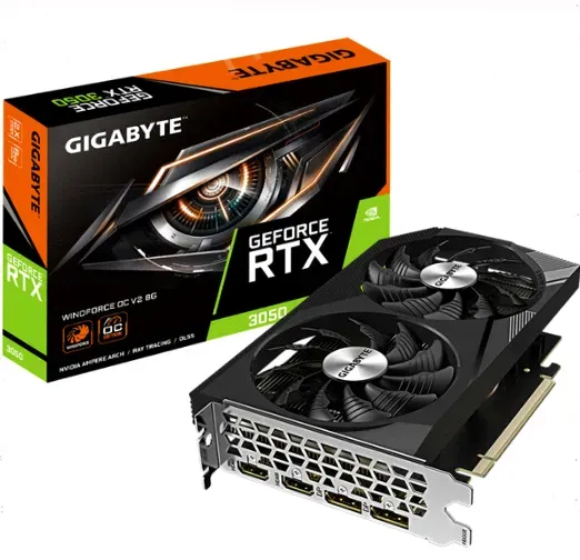Видеокарта Gigabyte Windforce Geforce Rtx 3050 gv-n3050wf2ocv2-8gd - арт:8821 Макеевка