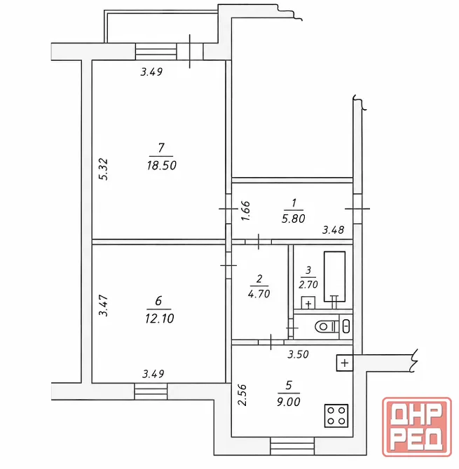 Продам 2-квартиру. Крупногабаритная. Ремонт. Мебель. Техника. Чешский проект. Донецк - изображение 9