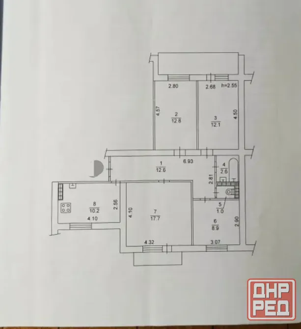 4к. квартира. Текстильщик. Николая Островского.Ориентир амбулатория номер 3 Донецк - изображение 10