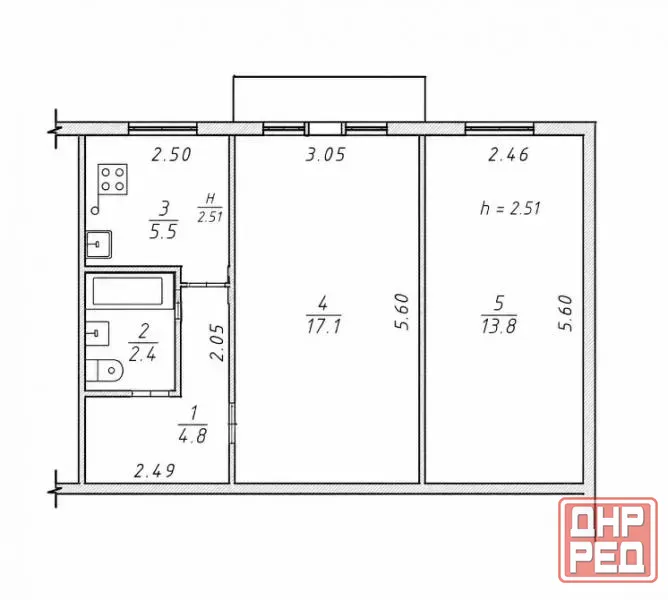 Продается 2 ком. квартира 43 м². - цена 2 500 000 , ул. Колхозный в Куйбышевском р-н. Донецк - изображение 5