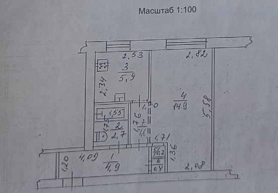 Продам 1-но комнатную Луганск. Пгт Юбилейное, ул Пархоменко. Луганск