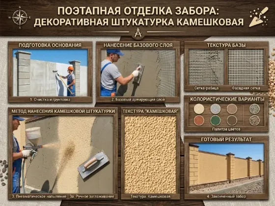 Штукатурка бетонного забора в Ростове-на-Дону под ключ Ростов-на-Дону