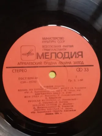 грампластинка "с новым годом" Донецк