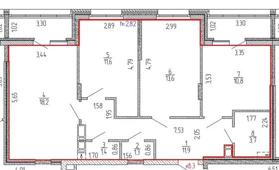 3-комнатная квартира от застройщика (2 корпус жилого комплекса "Дом с часами") Мариуполь