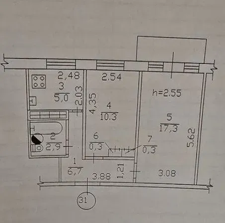 Продается 2х. комн . Калининский , парк Гуливер , 3/5 Донецк