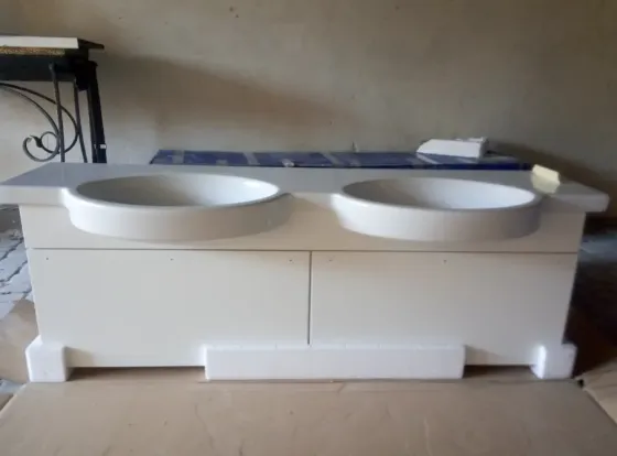 Комплект мебели для ванной комнаты Villeroy & Boch (двойная раковина + тумба + шкаф-пенал) Донецк