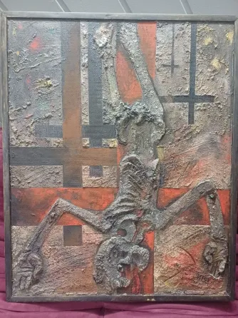 Рельефная картина "Распятие", Подгайный Иван Алексеевич, 1993 г. 80х65см Донецк