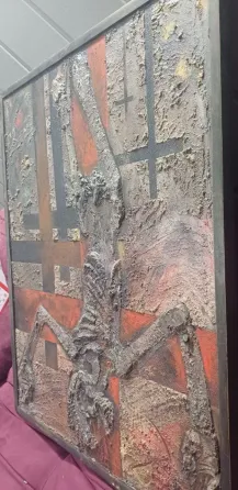 Рельефная картина "Распятие", Подгайный Иван Алексеевич, 1993 г. 80х65см Донецк