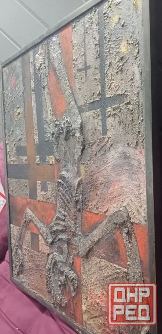 Рельефная картина "Распятие", Подгайный Иван Алексеевич, 1993 г. 80х65см Донецк - изображение 2