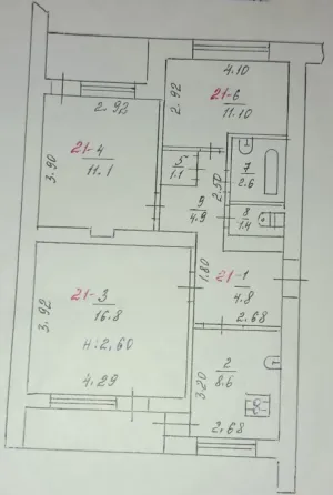 Продажа от собственника 3к кв 66м² 1/5 мик Журавлёвка 10/21 Шахтерск