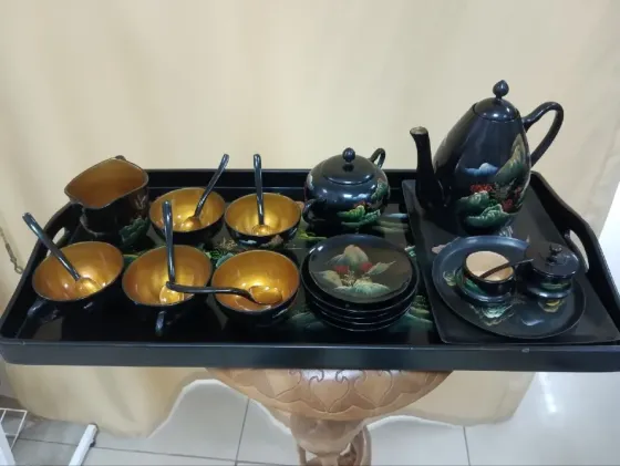 чайный сервиз, китай, дерево + лак. Донецк