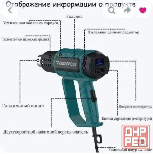 Строительный профессиональный фен 2000 Вт Донецк - изображение 5