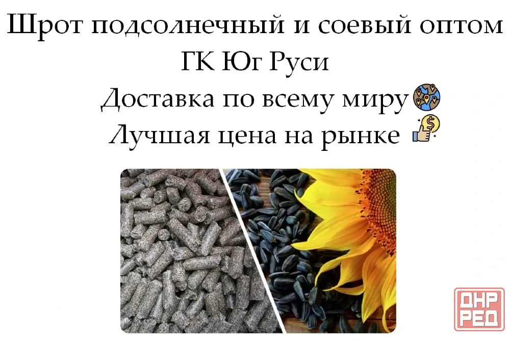 Шрот подсолнечный и соевый оптом от производителя компании Юг Руси Луганск - изображение 1