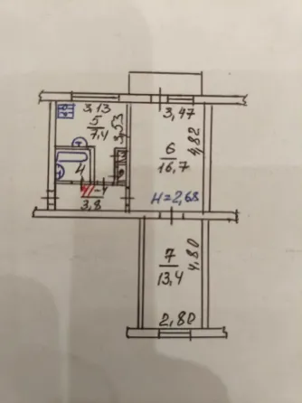 Продается 2-комн. квартира, г. Торез, м-н 1 Торез