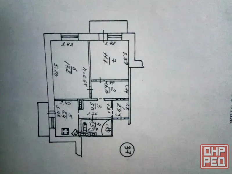 2-комнатная квартира,57м2,Кировский р-н,Широкий.Цена 5,5млн Донецк - изображение 1