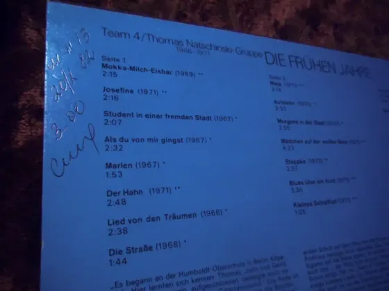 Пластинка Team4\Thomas Natschinski-group (die fruhen jahre) Макеевка