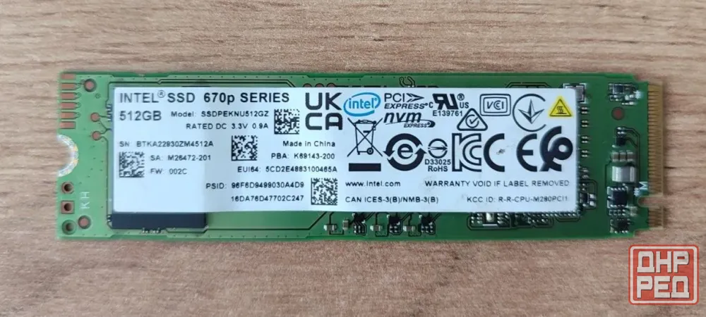ssd nvme Intel 512gb Донецк - изображение 1