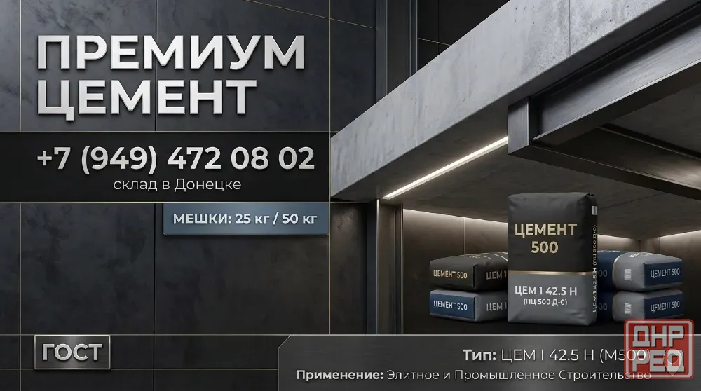 Цемент в Донецке. 25 и 50 кг. Новоросцем и Цемросс Донецк - изображение 1