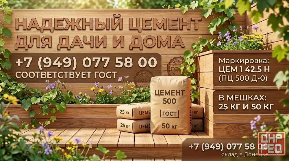 Цемент пятисотая марка по 25 и по 50 кг в Донецке опт и розница Донецк - изображение 1