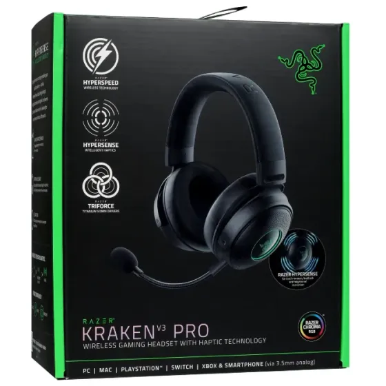 Беспроводная компьютерная гарнитура Razer Kraken V3 Pro, черная Донецк