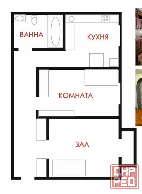 Сдается 2-ая квартира в ворошиловском районе-крытый рынок Донецк - изображение 3