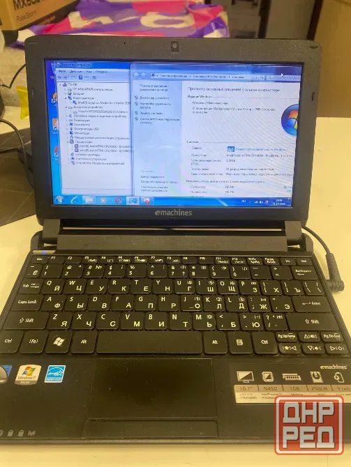 нетбук eMachines 350-21g25ikk 10.1; Atom N450 1.66ГГц, 1ГБ DDR2, 250ГБ Win7 Донецк - изображение 1
