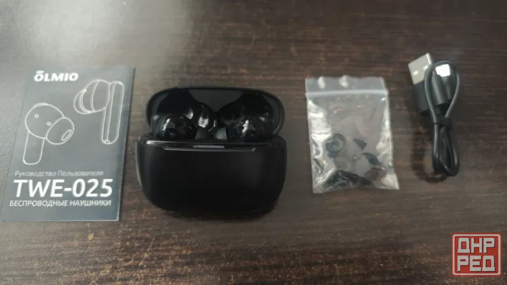 Беспроводные наушники Olmio TWE-025 Black Донецк - изображение 2
