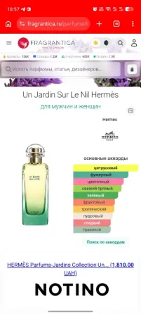Туалетная вода Hermes un Jardin sur le nil Донецк