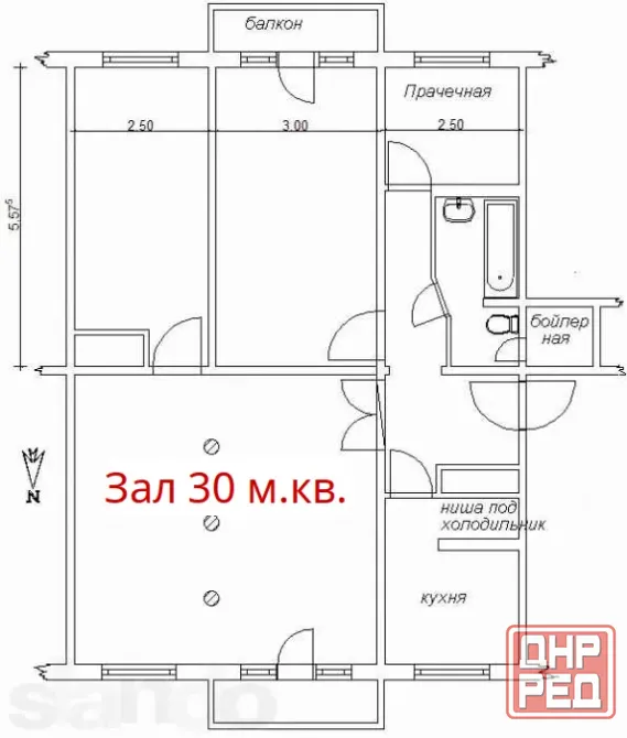 Трехкомнатная 91 м.кв. Макеевка - изображение 3