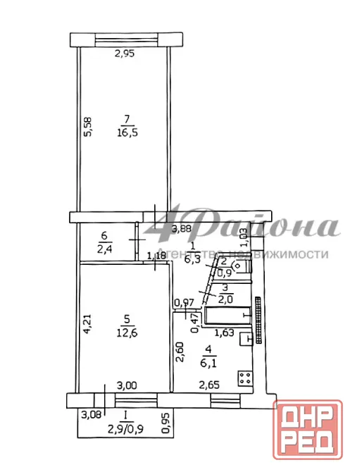 Продам 2х комн ГородокОр 2/5-эт 50 кв.м. Луганск - изображение 6