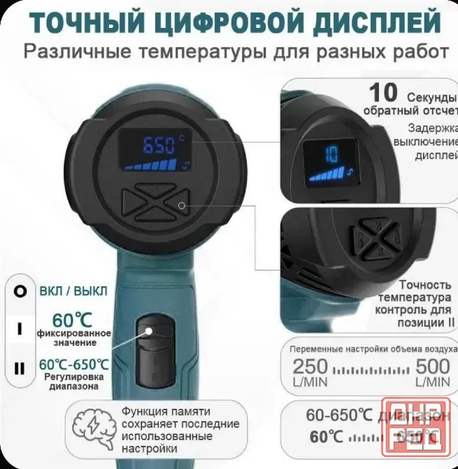Строительный профессиональный фен 2000 Вт. Донецк - изображение 5
