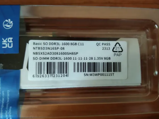 Оперативная память для ноутбука Netac SO-DIMM 8Gb DDR3L 1600 MHz Донецк