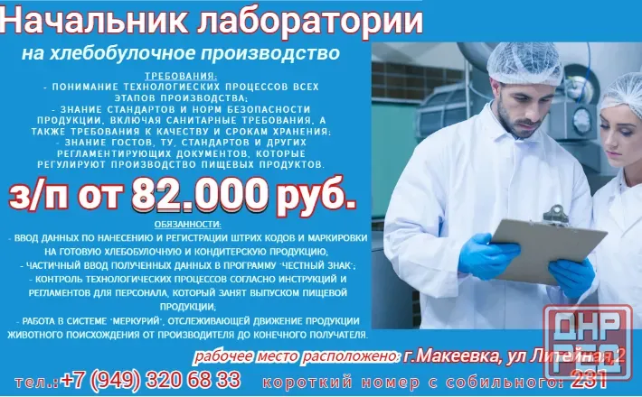Начальник лаборатории Макеевка - изображение 1