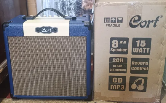 Электрогитара Homeage HEG320SB, комбоусилитель Cort CM15R EU DB, и ремень для гитары от Dunlop Макеевка