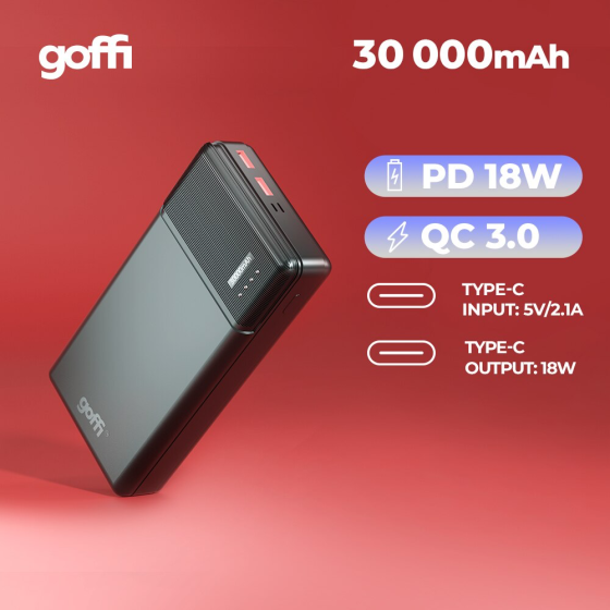 Power Bank Goffi, 30.000 мАч, 18 Вт, портативное зарядное Донецк